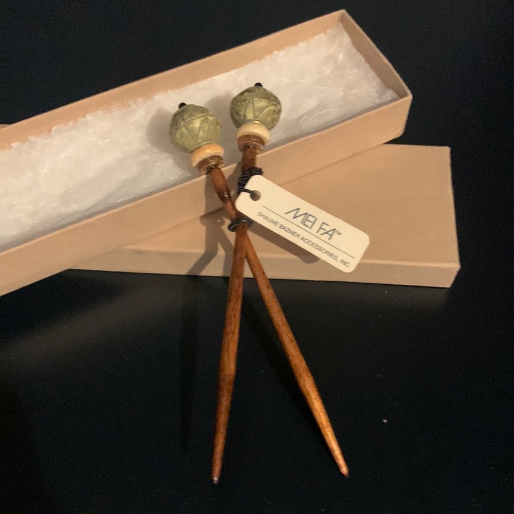 Wooden Etched Hairpins